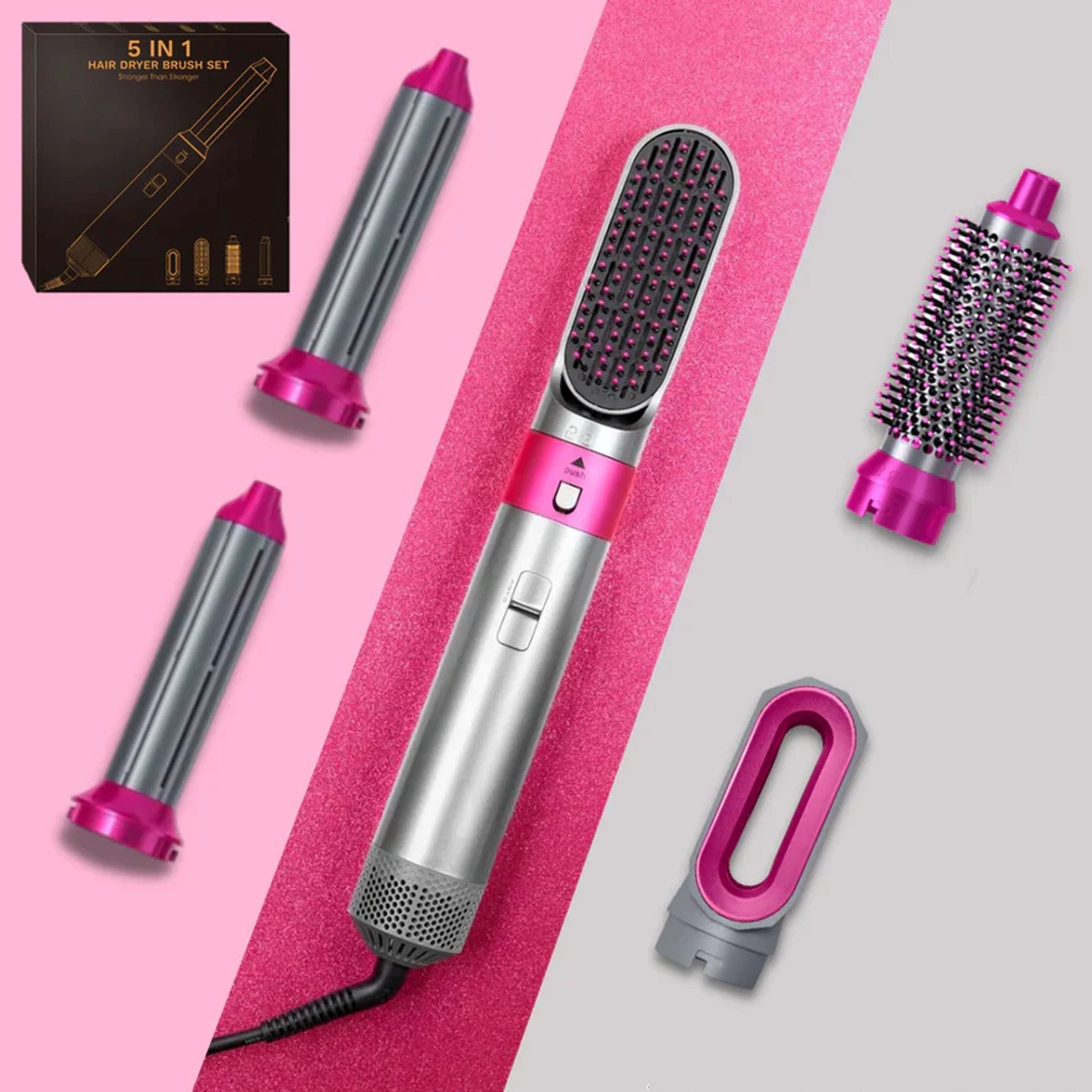 Lunera Estilizador de Cabelo 5 em 1: Modelador Automático, Secador e Escova Alisadora | Lersk
