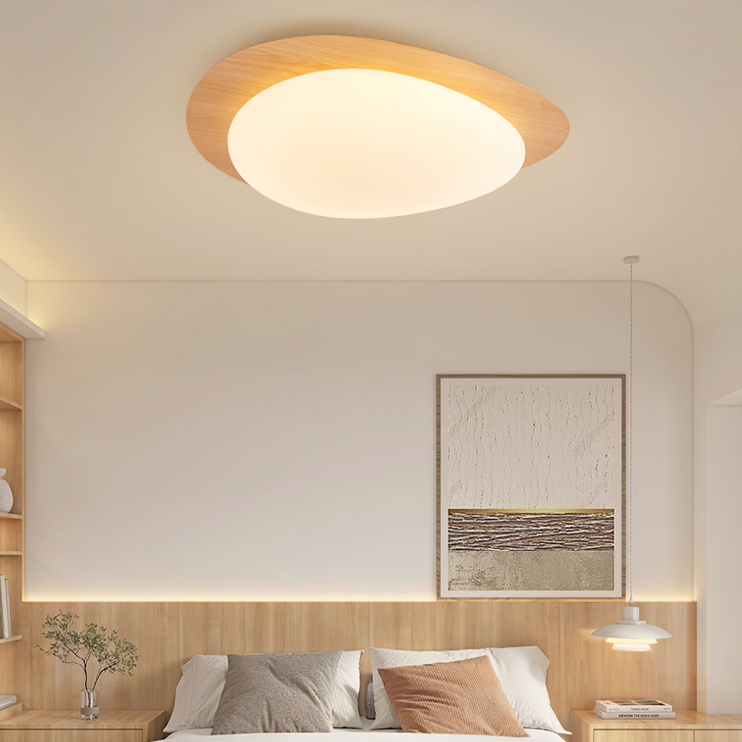 Luz de Teto NexaRipple Walnut Pebble com Brilho Quente | Lersk