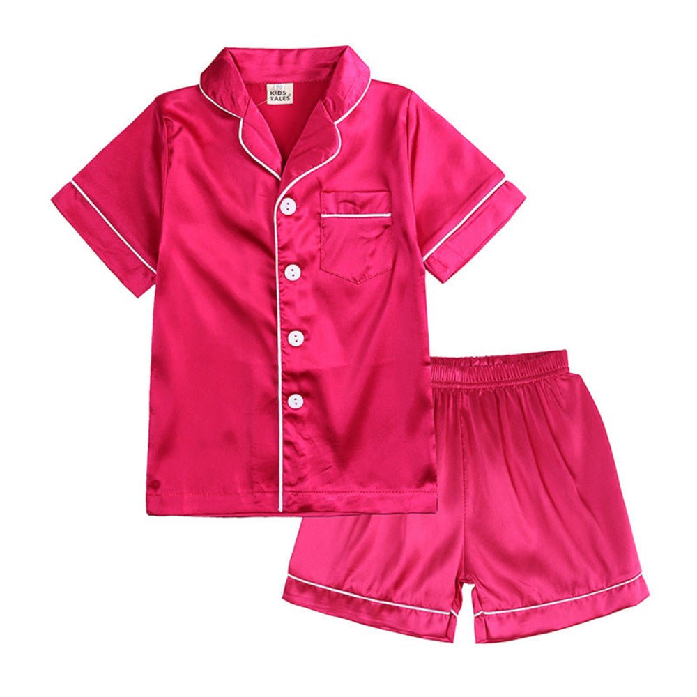 Weiches Seiden-Kinder-Pyjama-Set Atmungsaktive Schlafbekleidung für Komfort | Lersk