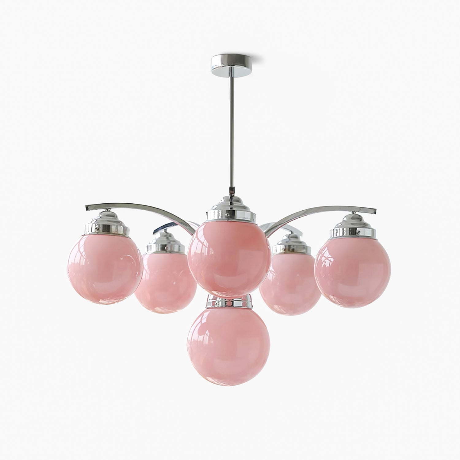 Eloria Round Pink and White Chandelier Elegant Glow | Lersk