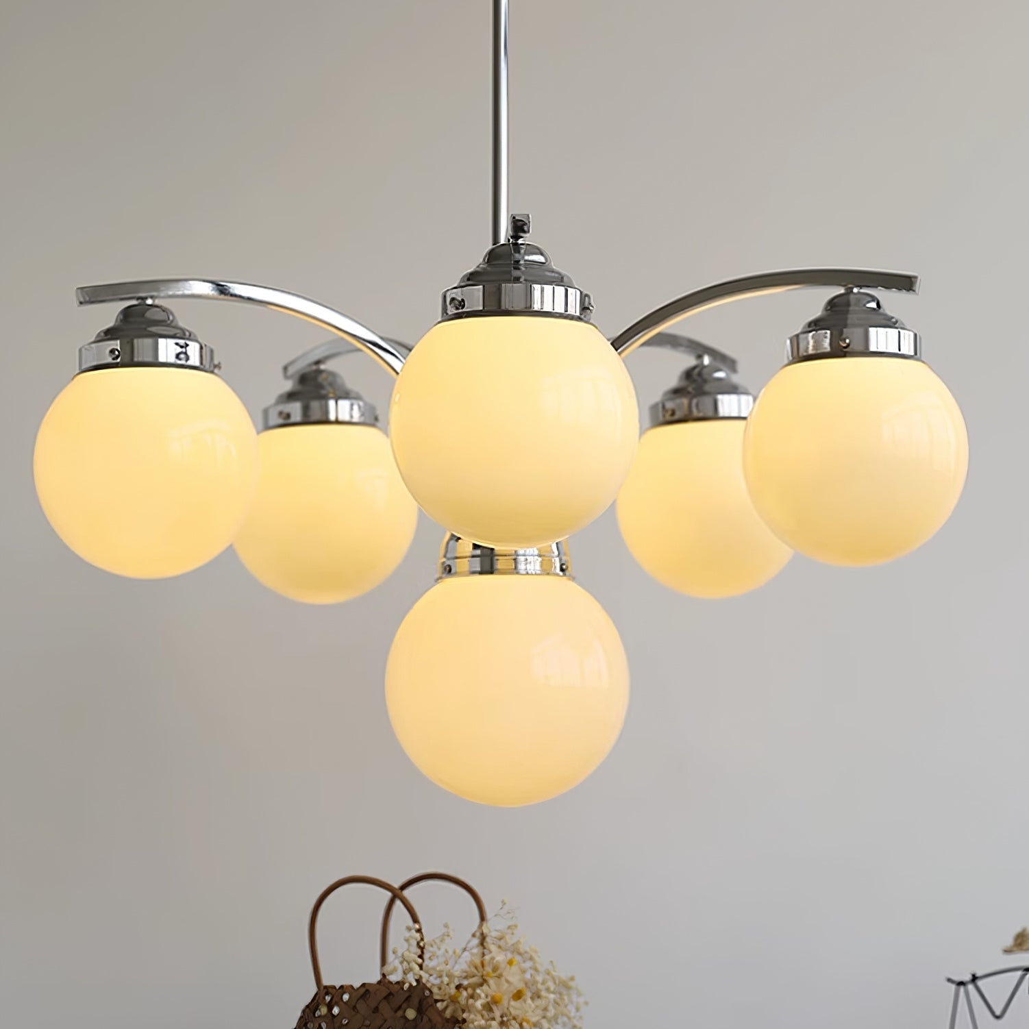 Eloria Round Pink and White Chandelier Elegant Glow | Lersk