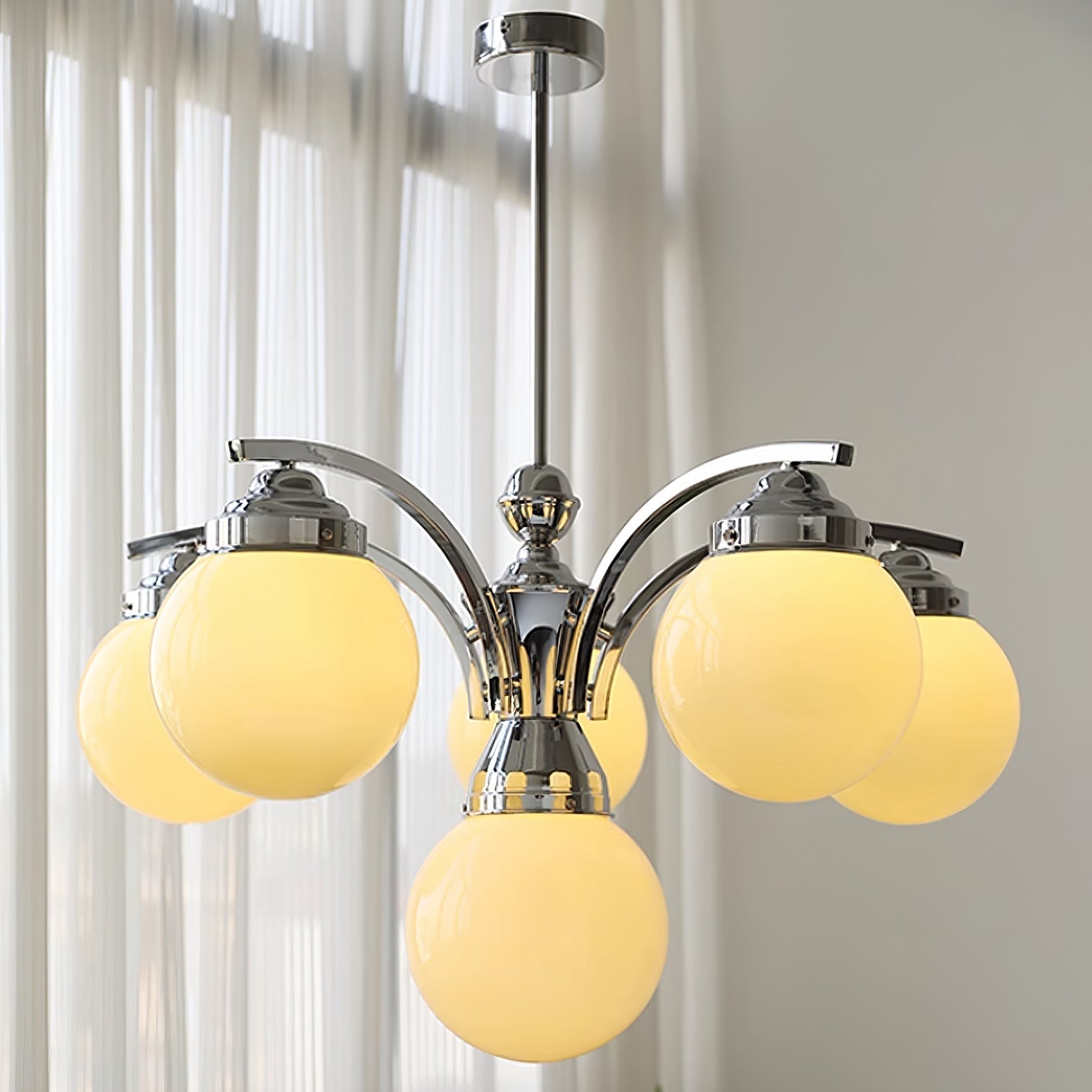 Eloria Round Pink and White Chandelier Elegant Glow | Lersk