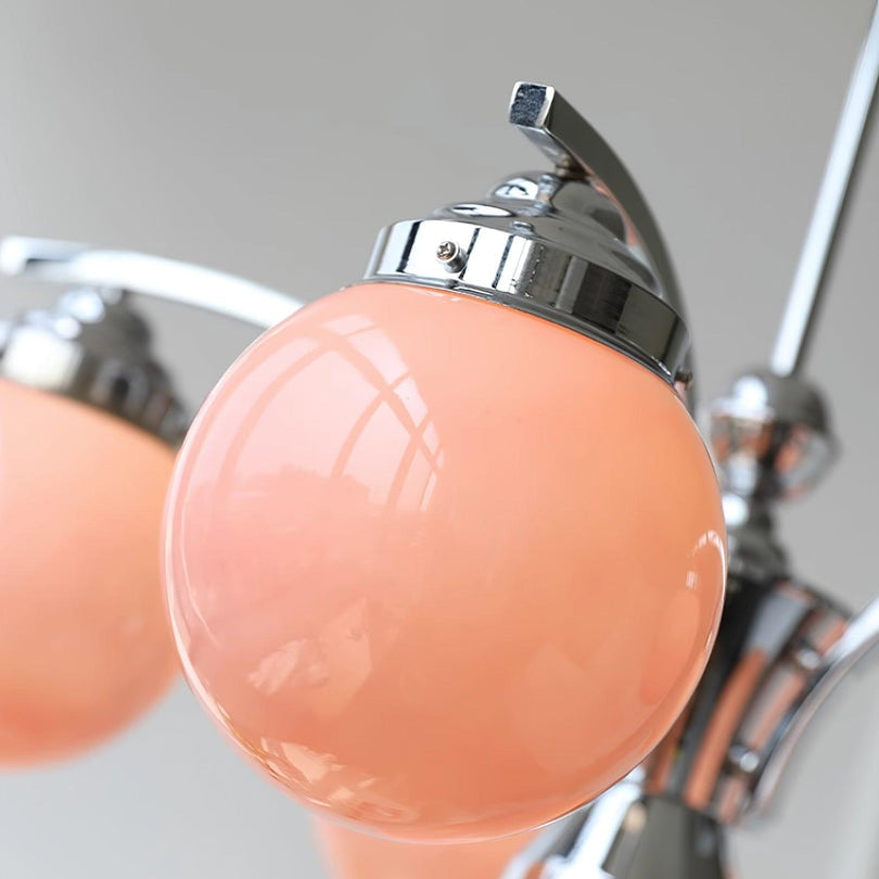 Eloria Round Pink and White Chandelier Elegant Glow | Lersk