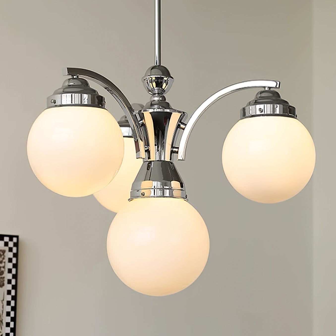 Eloria Round Pink and White Chandelier Elegant Glow | Lersk