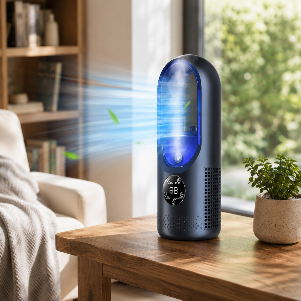Přenosná klimatizace bezlopatkový stolní chladicí ventilátor | Lersk