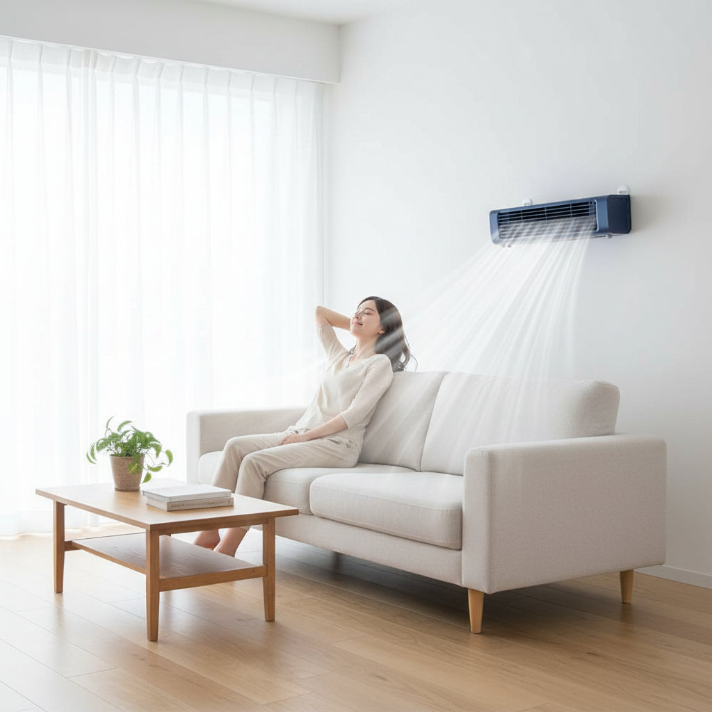 Bærbar Airconditionventilator med Fjernbetjening Vægmonteret Køler | Lersk