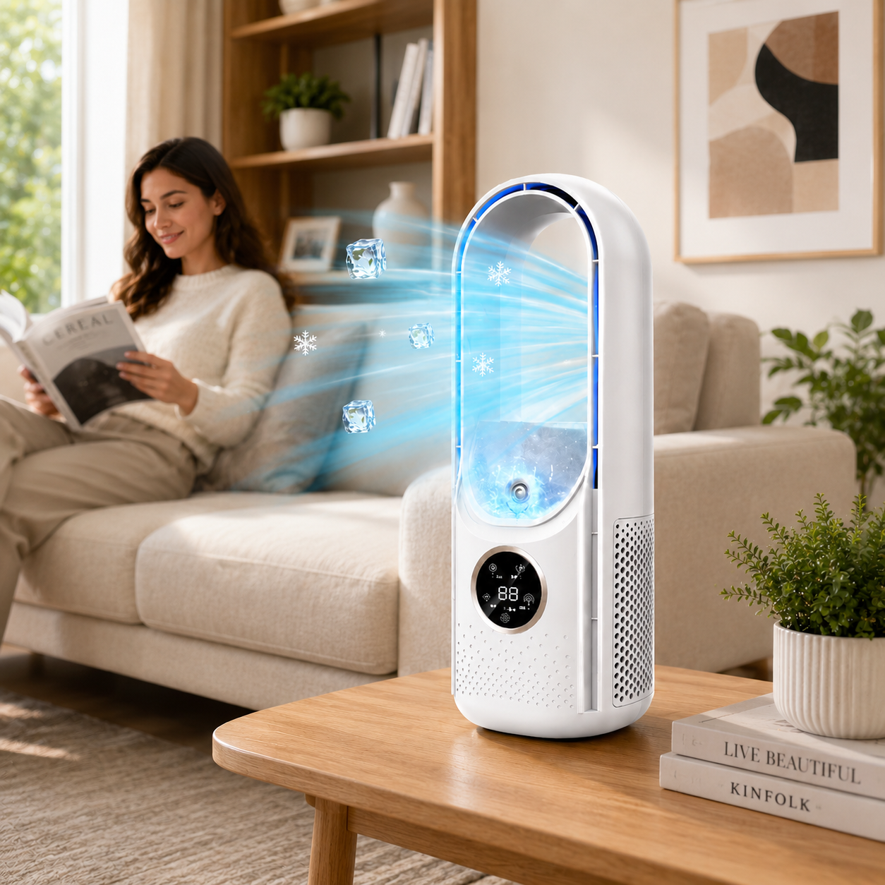 Bærbar Aircondition Mini Bladeless Plast Køleventilator | Lersk
