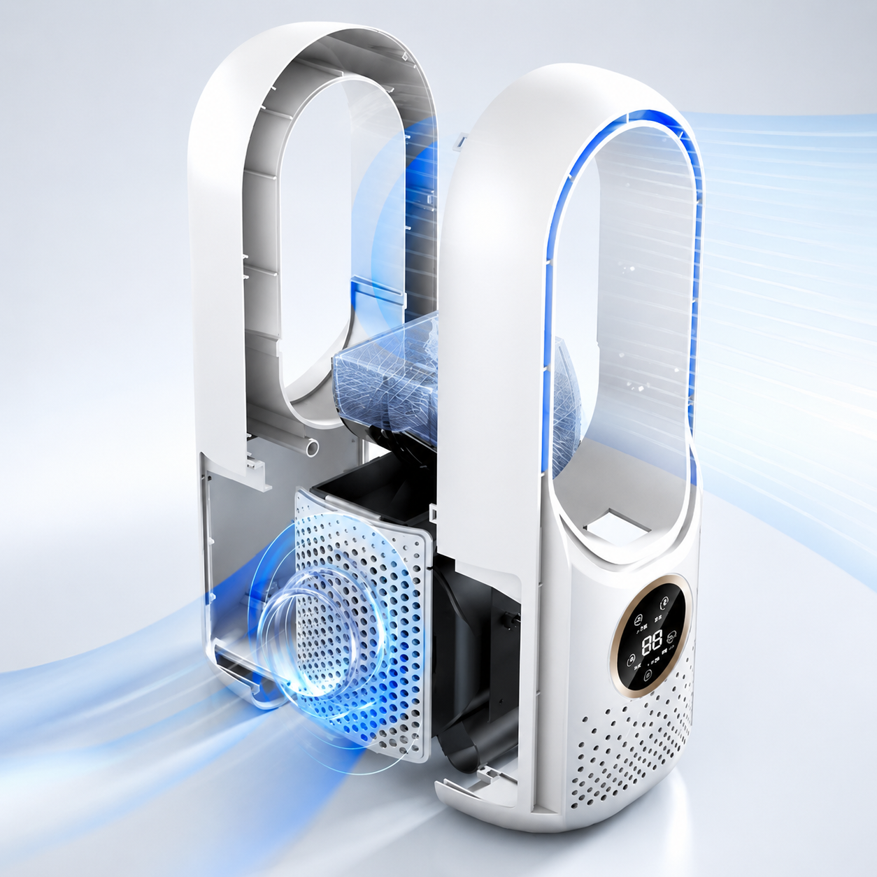 Bærbar Aircondition Mini Bladeless Plast Køleventilator | Lersk