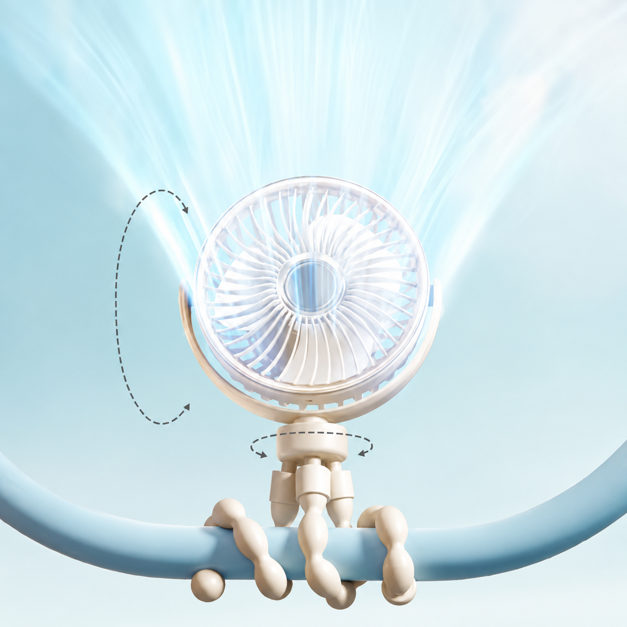 Ventilatore portatile a batteria con clip, regolabile e pieghevole | Lersk