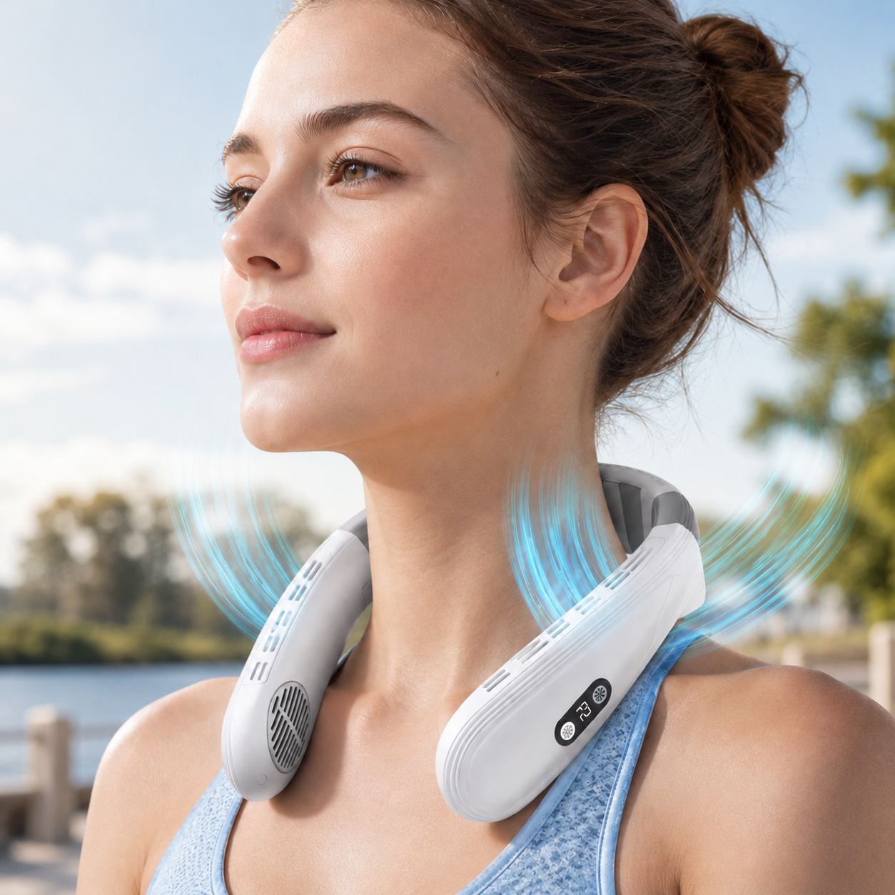Portable Neck Fan Rechargeable Battery Clip-On Adjustable | Lersk