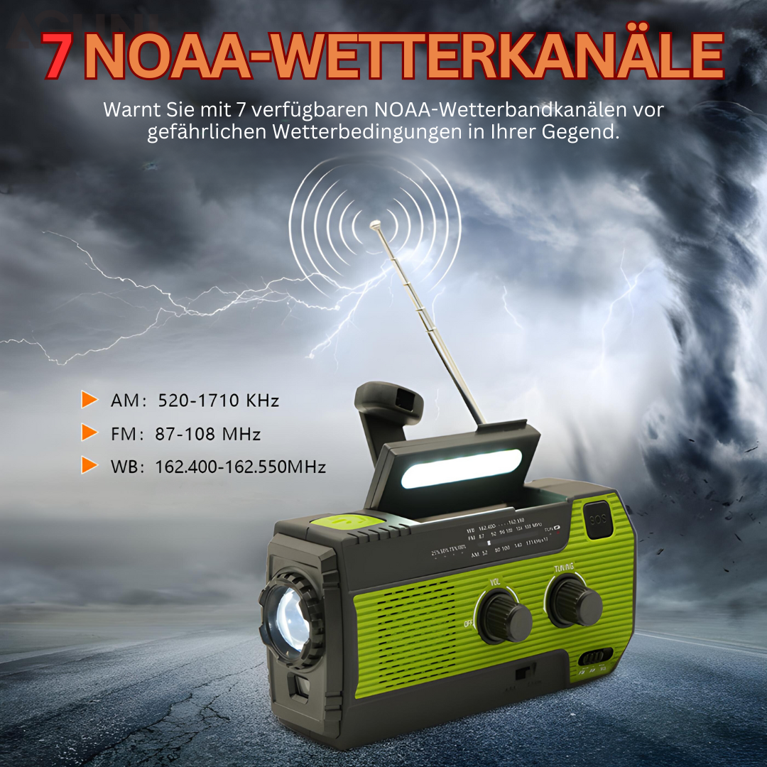 Powerwave tragbares Solar-Notfallradio für den Außenbereich | Lersk