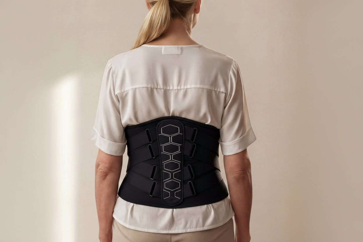 Adjustable Lower Back Brace with Support Rods and Pulley System for Posture and Lumbar Support | Lersk