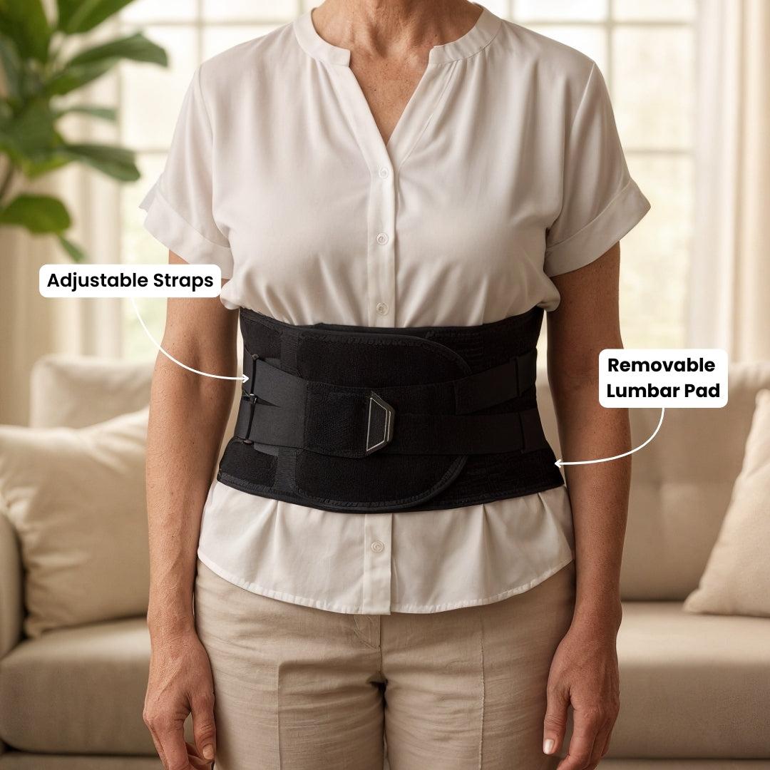 Adjustable Lower Back Brace with Support Rods and Pulley System for Posture and Lumbar Support | Lersk