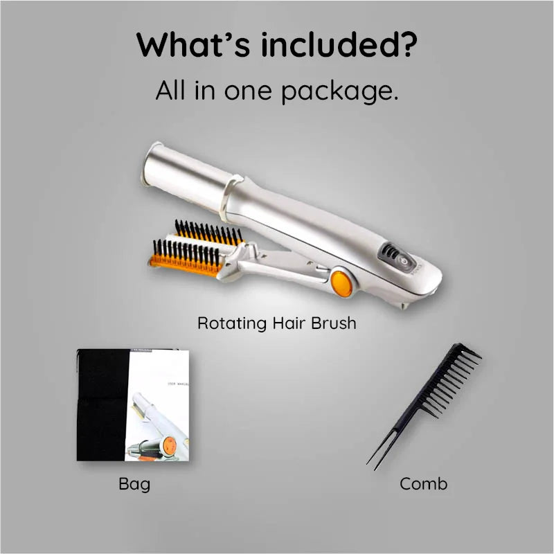 Professional 2 In 1 Rotating Iron Hair Brush For Styling, Straightening And Curling | Lersk