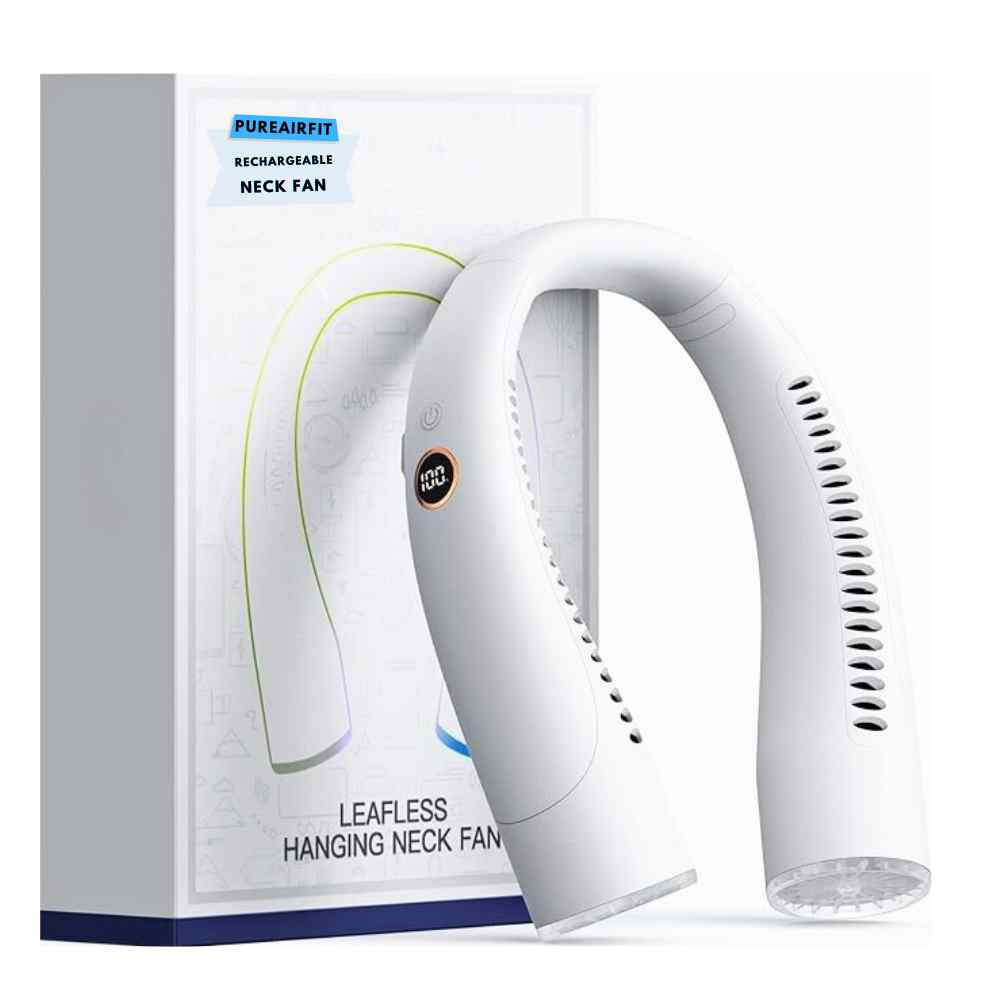 Bladeless Rechargeable Neck Fan, Silent 3-Speed 4000mAh | Lersk