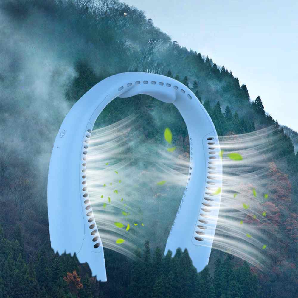 Bladeless Rechargeable Neck Fan, Silent 3-Speed 4000mAh | Lersk
