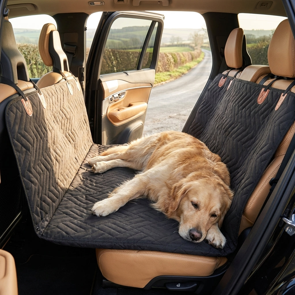 Prolongateur de siège auto matelassé pour chiens, étanche avec fond rigide et panneaux latéraux | Lersk