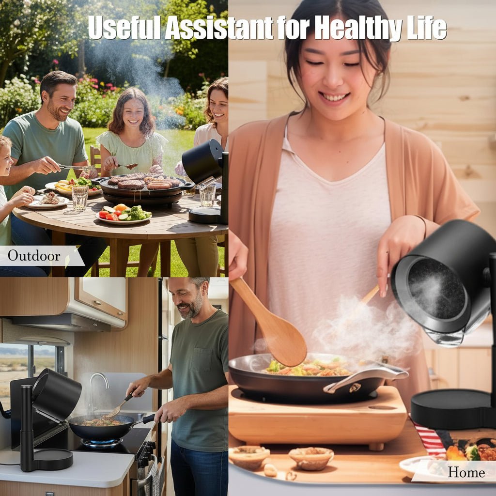 Portable Countertop Kitchen Range Hood Smoke Extractor Fan | Lersk