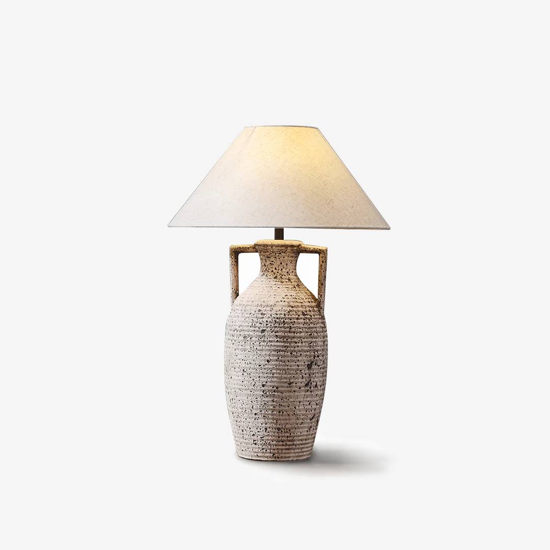 Keramická stolní lampa s texturou a teplým ambientním osvětlením pro domácí dekoraci | Lersk
