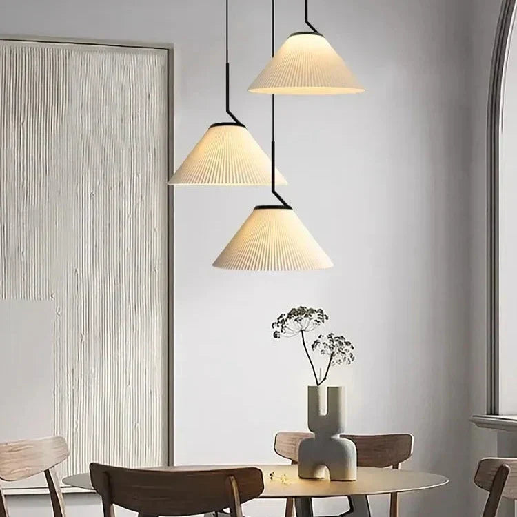 Caelara Soft Pleated Ceiling Pendant Light In Cream | Lersk