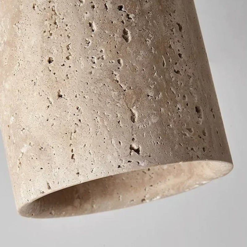 Recessed Travertine LED Chandelier Light – Elegant Natural Design with Soft Warm Glow and Metal Finish 4