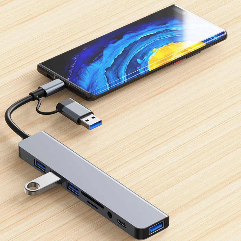NexLink 8-Port USB & USB-C Multiport Adapter Converter | Lersk