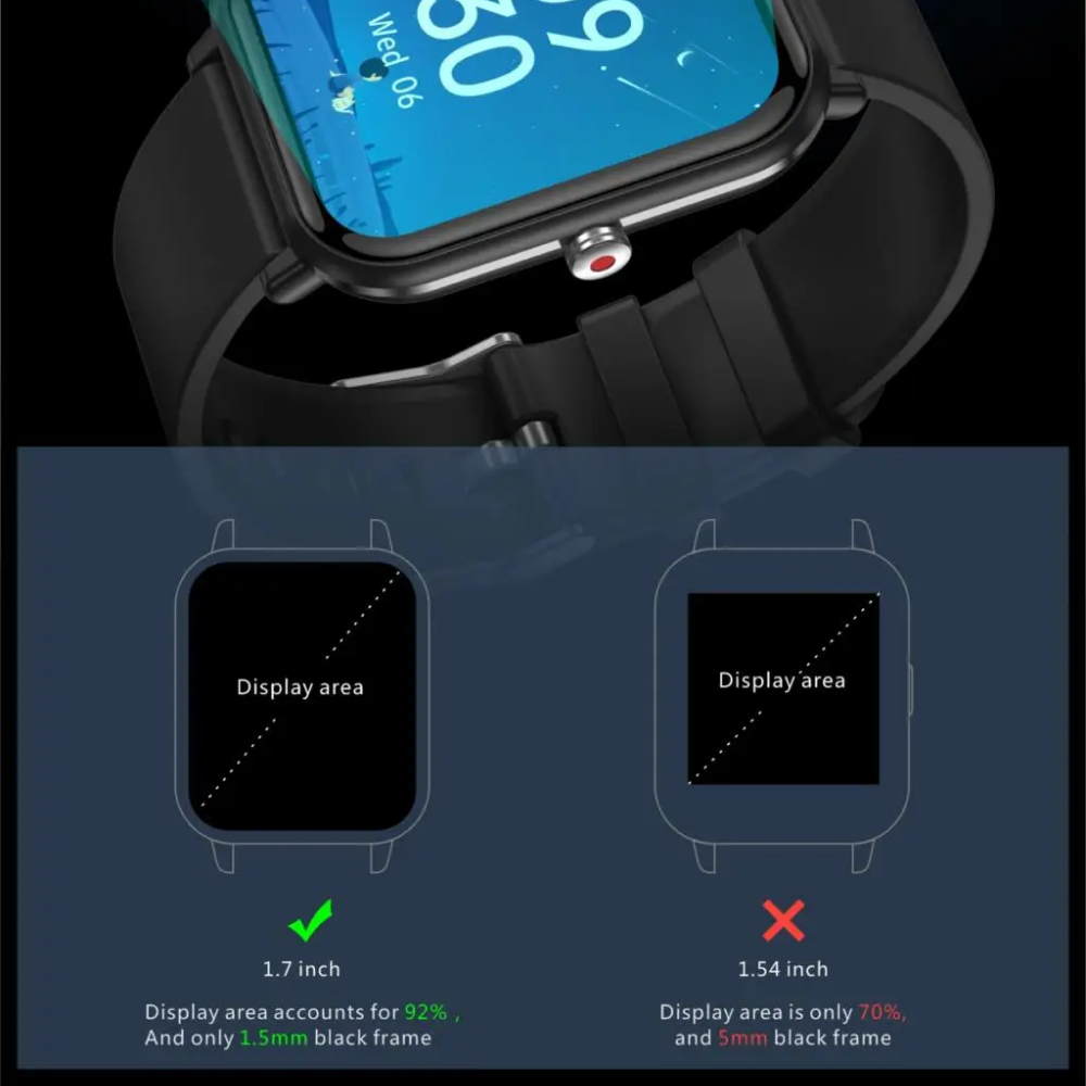 Montre connectée NexFit 2024 Sport étanche pour la pression artérielle au poignet, compatible Android et iOS | Lersk
