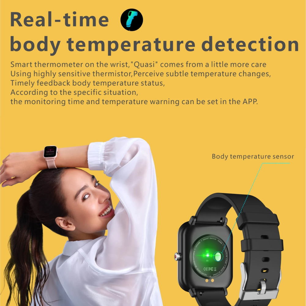 Montre connectée NexFit 2024 Sport étanche pour la pression artérielle au poignet, compatible Android et iOS | Lersk