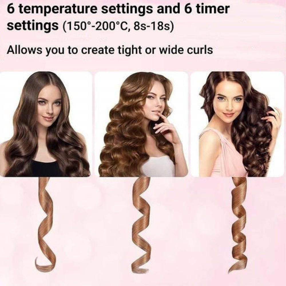 Vellara Rotating Curling Iron with Ceramic and Heat Control | Lersk