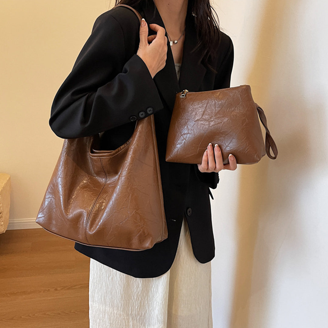 ArdentLux Vintage Tote Duo in Distressed Vegan Leather | Lersk