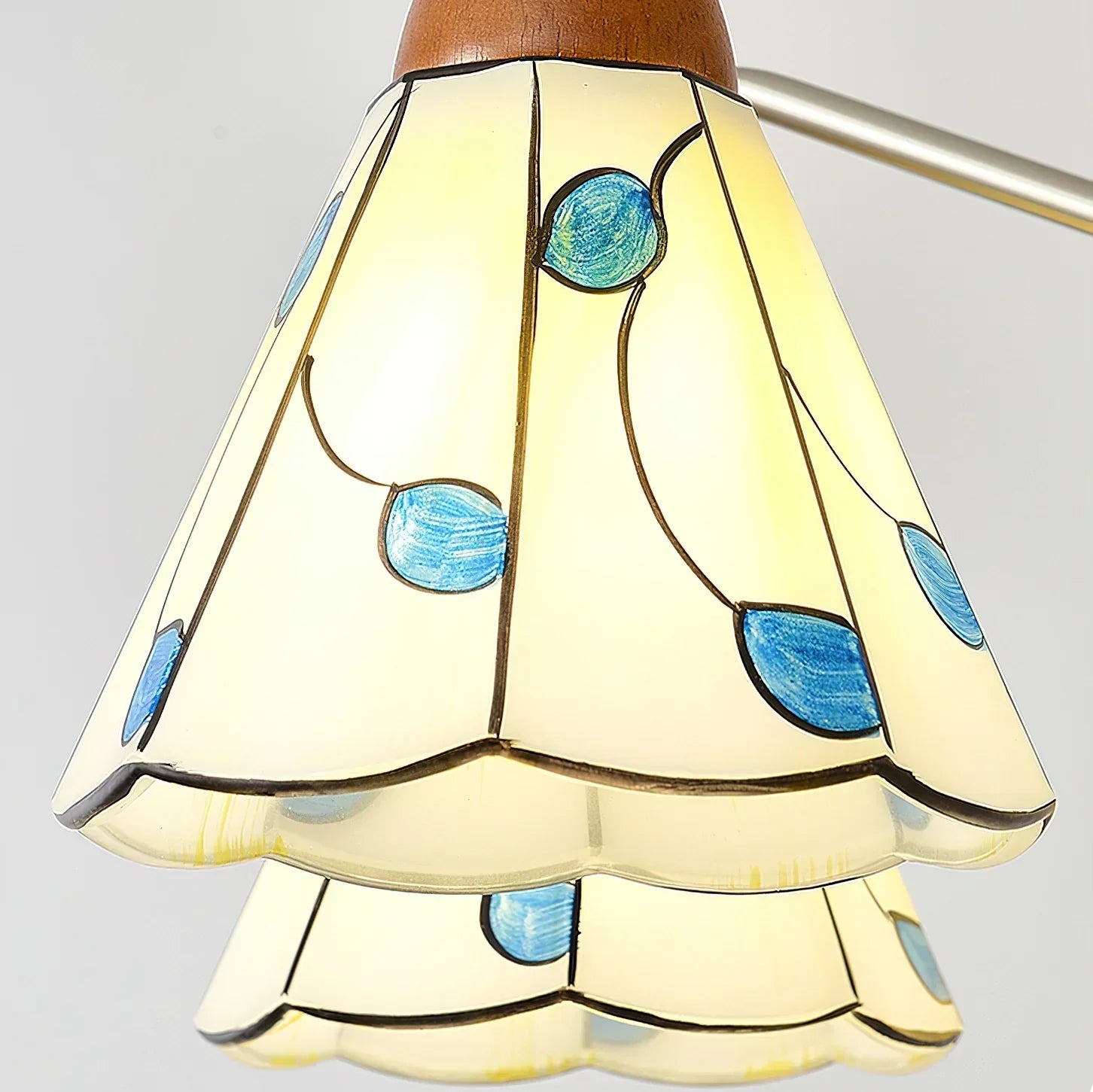 Classic Belmont Chandelier - Vintage Floral Stained Glass Light | Lersk