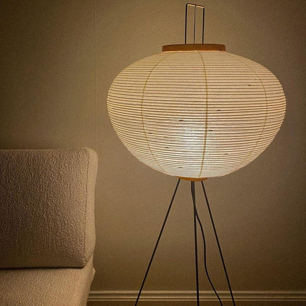 Kazumi Rice Paper Floor Lamp by Petprovac Soft Ambient Glow | Lersk