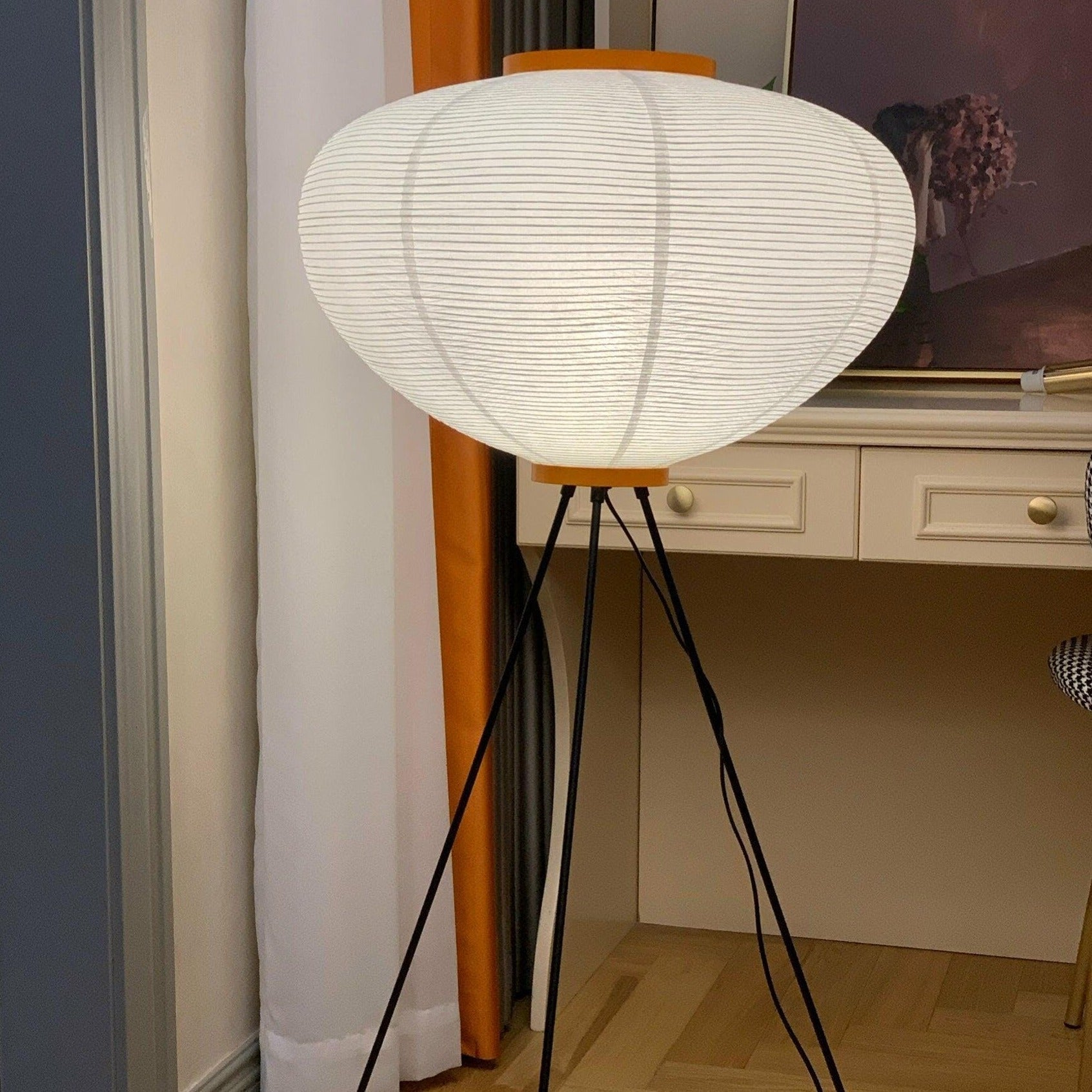 Kazumi Rice Paper Floor Lamp by Petprovac Soft Ambient Glow | Lersk