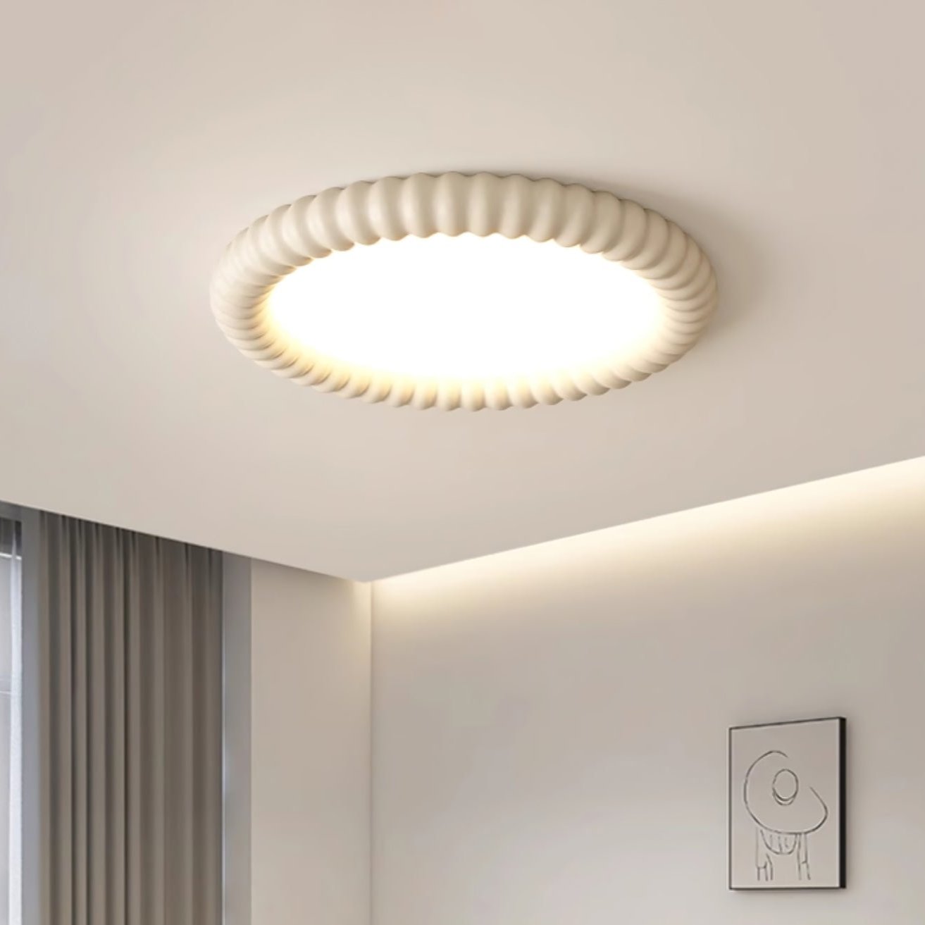 AeroLume Halo Ceiling Light Modern Round Fixture Soft Glow | Lersk