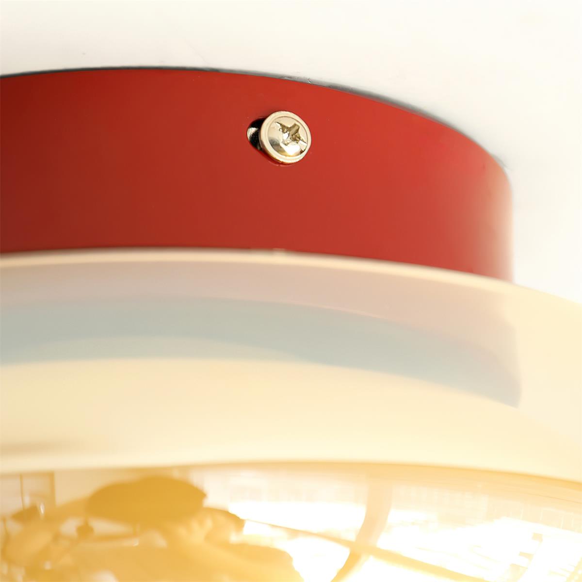 LumaNova Retro Glass Flush Mount Light Cognac Red Band | Lersk