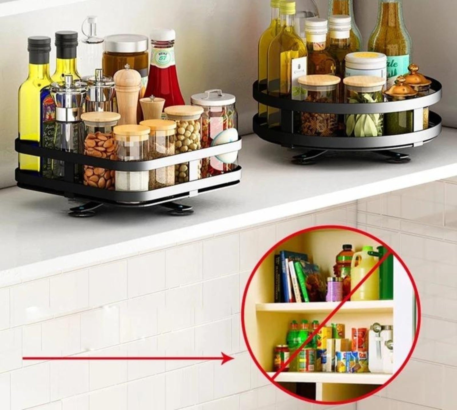 Mensola girevole Twistrack 360 per organizzazione cucina e armadio, salvaspazio | Lersk