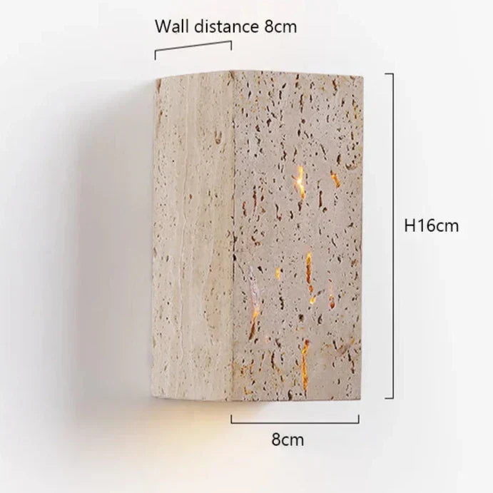 LumaStone Travertine Perforated Wall Sconce LED Lighting | Lersk