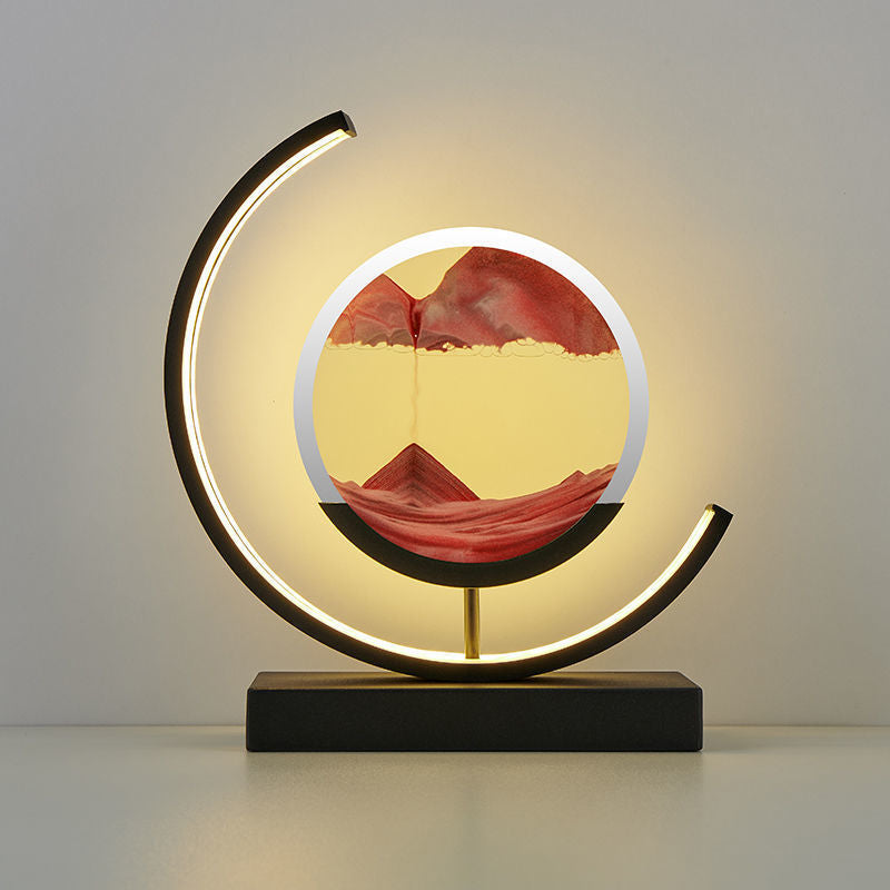 Lampe LumaAura Moon avec art de sable et d'eau LED pour bureau | Lersk