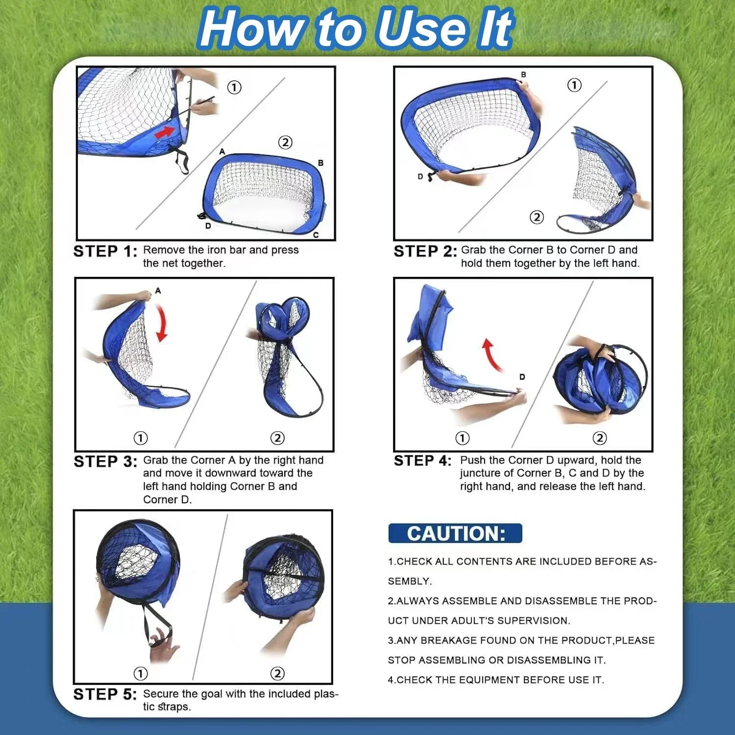 But de football pliable PlayMax pour enfants 4-en-1 Filet de soccer portable pour entraînement et jeu en plein air | Lersk