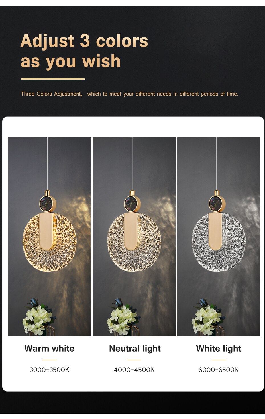 Aurelia Gold LED Crystal Round Pendant Hanging Light | Lersk