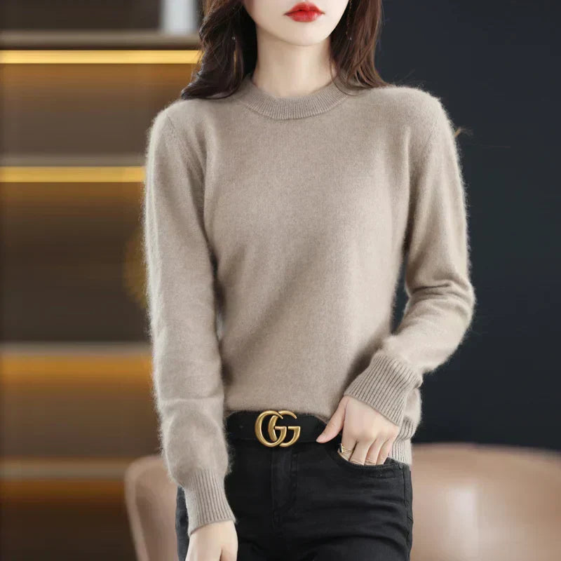 Lyrawea Kvinders 100% Cashmere O-hals Trøje Slim Fit | Lersk