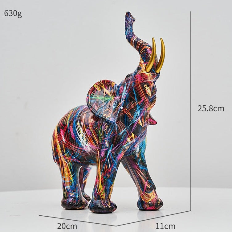 Aurella | Nordisk malet elefantstatue | Lersk