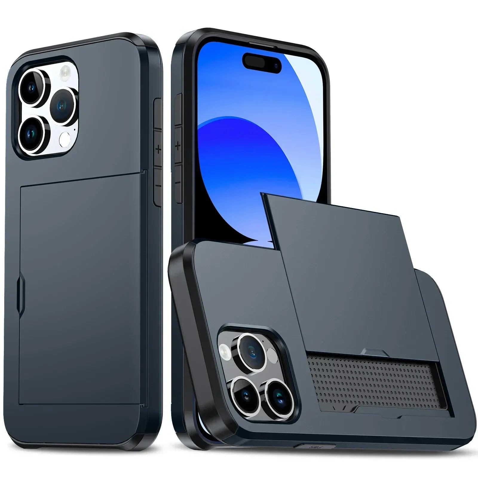 Funda LuxShield para iPhone con tarjetero, diseño delgado, almacenamiento para tarjetas, protección y estilo | Lersk