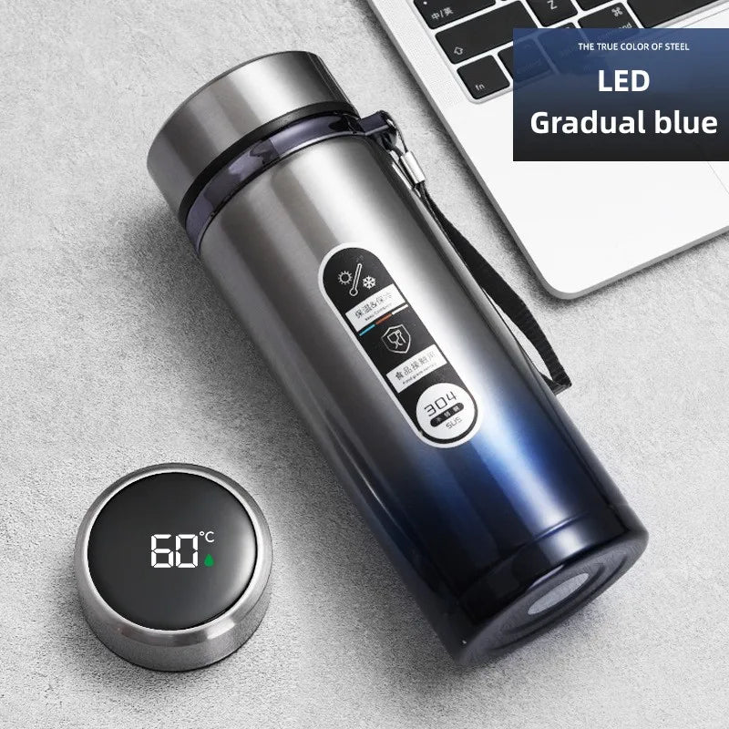 Stainless Steel Thermos 800ml-1L Portable Vacuum Flask With LED Temperature Display | Lersk