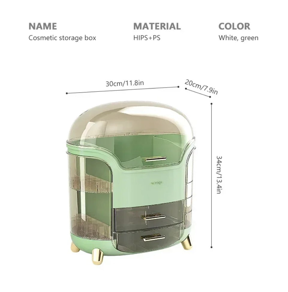CrystalView Desktop Makeup Organizer med stor kapacitet | Lersk