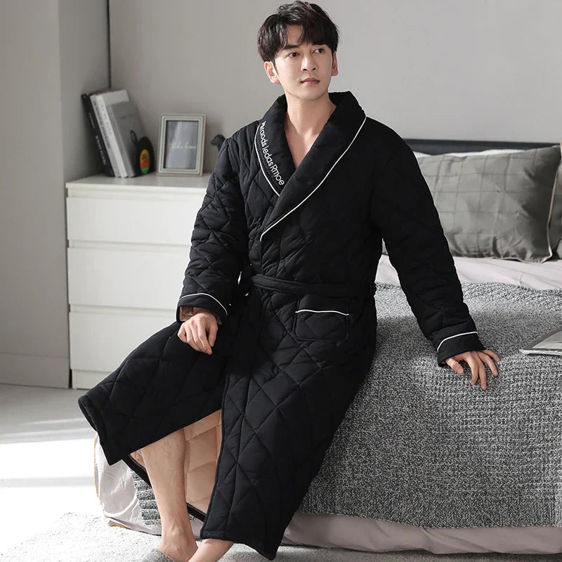 CozyLayer zimní prošívaný župan s trojvrstvým zateplením | Lersk