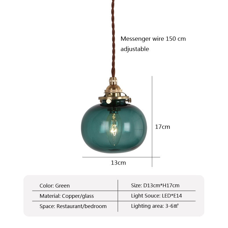 Lunara Retro Glaspendel med Jernfinish Accent | Lersk