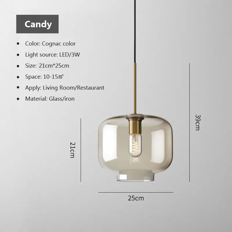Luminária de Pendurar em Vidro Arctix Industrial LED Luxo | Lersk