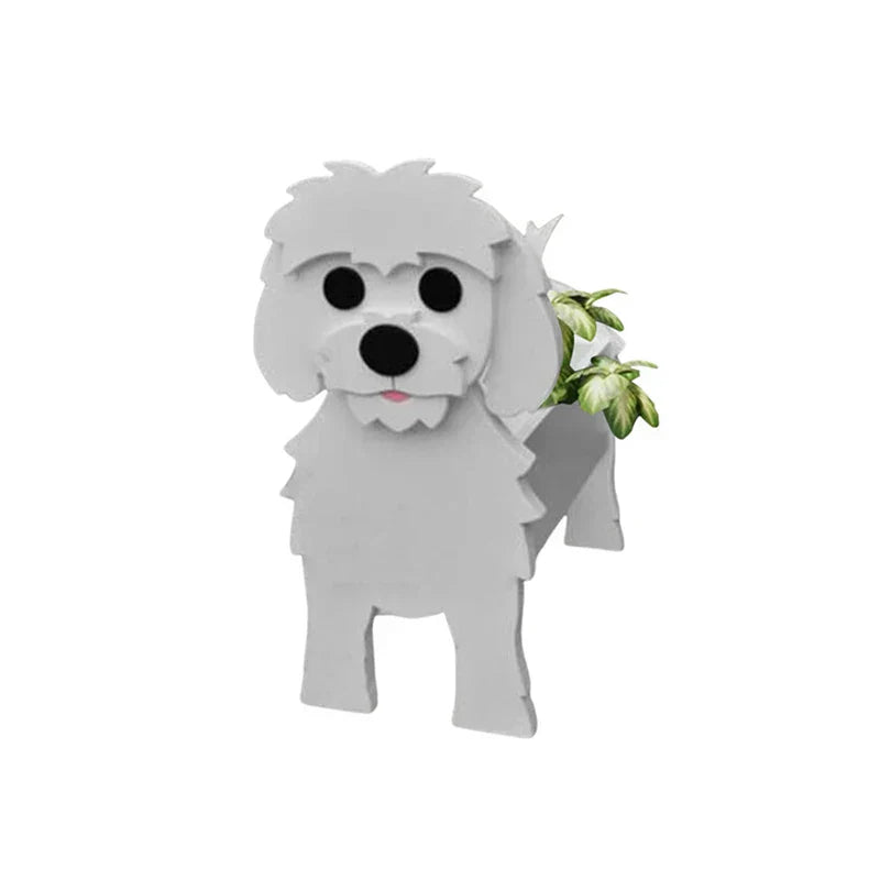 Hund Plantebeholder Blomsterpotte PoteFantastisk Forskellige Racer Havepynt Til Indendørs og Udendørs Brug | Lersk