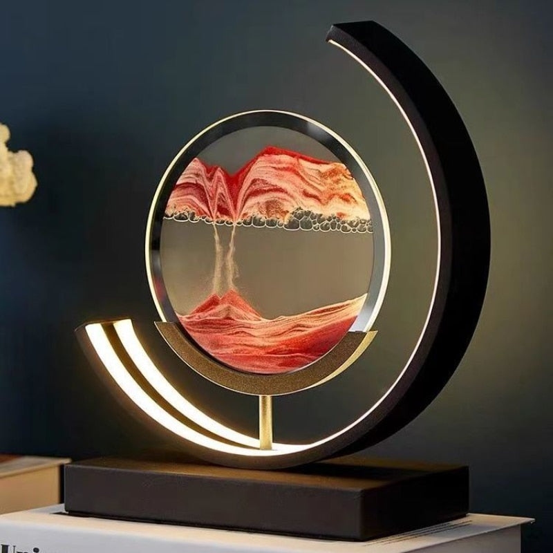 NovaGlow Mondlampe: Sand- und Wasserbewegung Kunst LED Schreibtischlampe | Lersk
